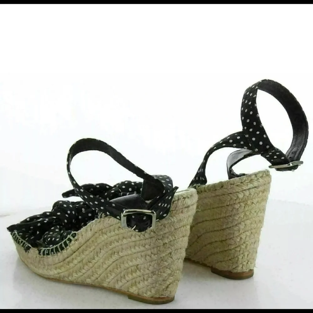 Loeffler Polka Dot Espadrille Wedge